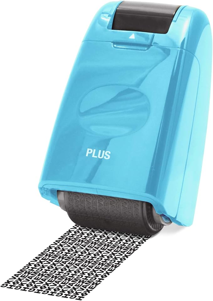 Guard Your ID Identity Protection Stamp Roller Identity Theft Prevention Security Stamp Mask Out Private Information Turquoise (70122)