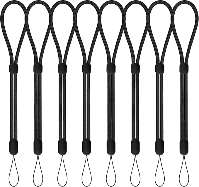 Wrist Strap Lanyard, 8 Pack Adjustable Wristlet Phone Lanyards for Keys, Cell Phone, Camera, USB Flash Drives, Flashlight, Keychain, ID Name Tag Badge(Black)