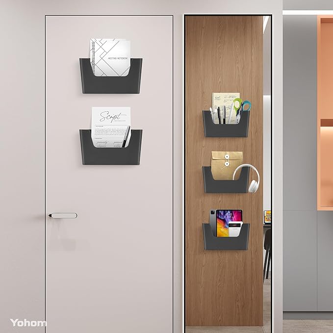 YOHOM No Drilling File Holders (Matte Black 5)