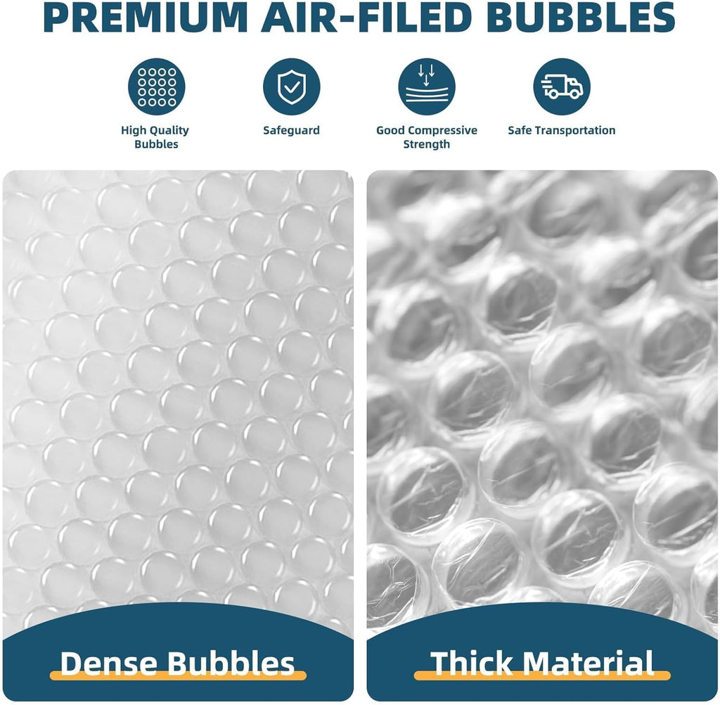 Metronic Bubble Cushioning Wrap 16 Inch x 36 FT, Dense Bubble Packing Air Wrap Clear Bubble Packing Roll for Shipping and Moving Supplies, Perforated Every 12"