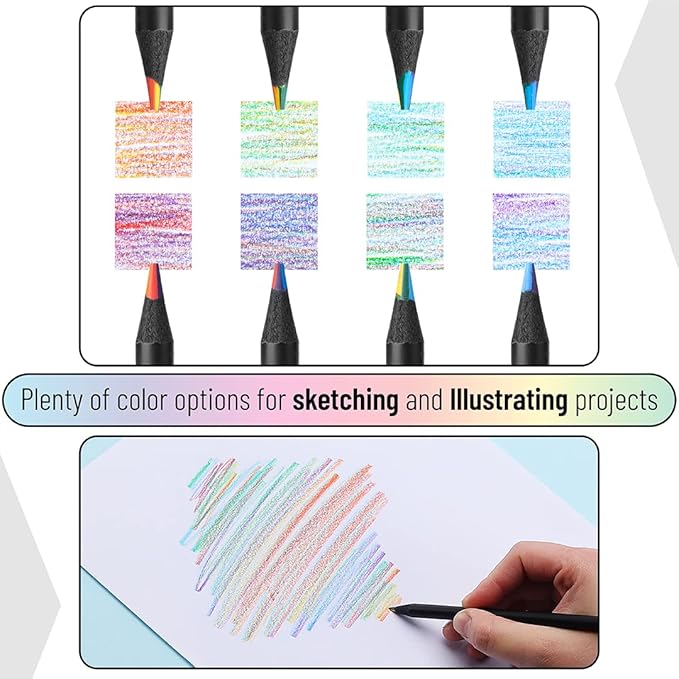 Mr. Pen- Rainbow Pencils, 12 Pack, 7 Color in 1 Rainbow Colored Pencil with Sharpener, Fun Pencils for Kids, Rainbow Pencils for Kids, Colored Pencils for Kids, Color Pencils for Kids