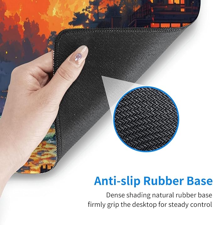 Gaming Mouse Pad Desk Pad,Extended Big Mouse Pad,31.5x11.8 Inch Long Computer Keyboard Mouse Mat Mousepad with 3mm Non-Slip Base and Stitched Edge for Gaming and Office… (Oil Painting)