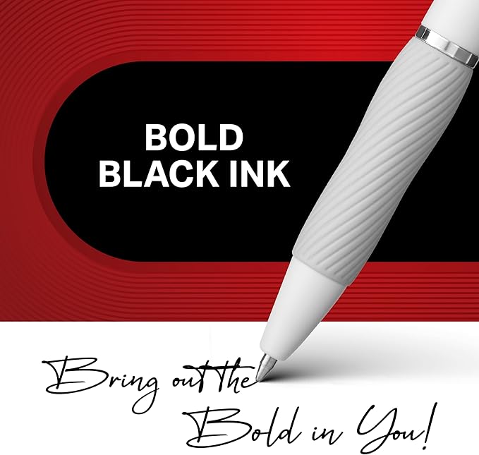 Sharpie S-Gel, Gel Pens, Drawing Pens, Gel Ink Pens For Journaling, Writing Pens, Coloring Pens, Medium Point Pens (0.7Mm), Pearl White Body, Black Ink Gel Pen, 12 Count