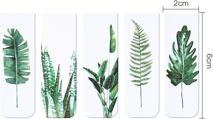 Chinco 10 Pieces Magnetic Bookmarks Magnet Page Markers Assorted Book Markers Set for Students Reading Gifts for Christmas(Tortoiseshell Leaf)