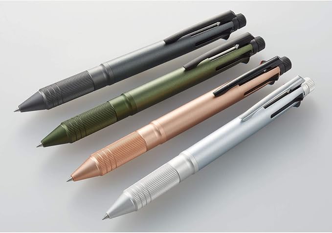 uni Jetstream 4&1 Metal Edition, 0.5mm Ballpoint Pen (Black, Red, Blue, Green) and 0.5mm Mechanical Pencil, Gun Metallic (MSXE52000A05.43)