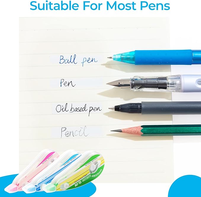 M&G 12 pack Correction Tape，19.7 feet correction tape, Easy to Use Applicator for Instant Corrections, Study Supplies and Office Products
