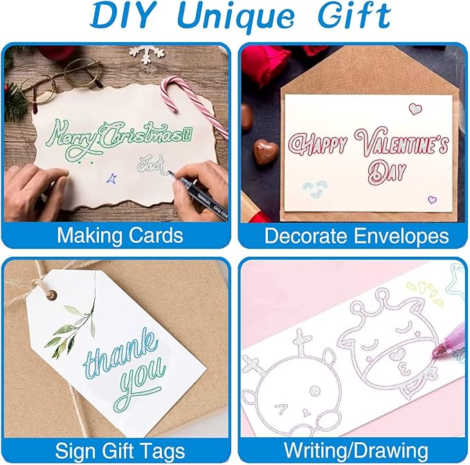 Muchcute Shimmer Markers Outline Glitter Pens:24 Christmas Stocking Stuffers Tween Teen Girl Gifts Trendy Stuff Cute Arts Crafts Art Supplies Kids Ages 4 6 8 9 10 12 14 16 Year Old Birthday Ideas 2024