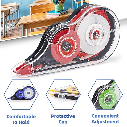 16 Pcs 39.4 Ft Colorful Correction Tape, Tear-Resistant White Correct Bulk, White Mistake Out for Instant Corrections, School, Office, Note Taking