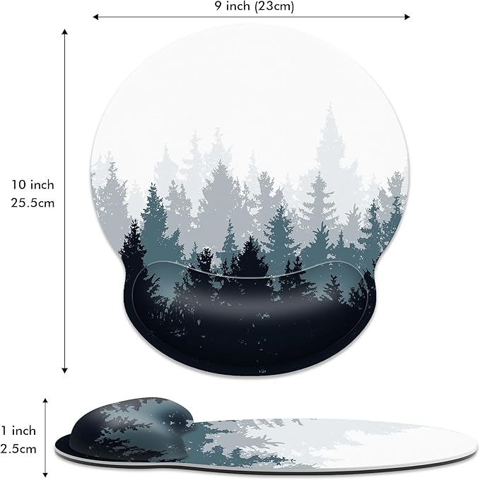Ergonomic Mouse Pad with Wrist Support,Forest Mouse Pad with Wrist Rest,Relieve Wrist Pain Mousepad Non-Slip Rubber Base,Mouse Pads for Desk,Computers,Laptop,Office,Home,Gaming,Accessories