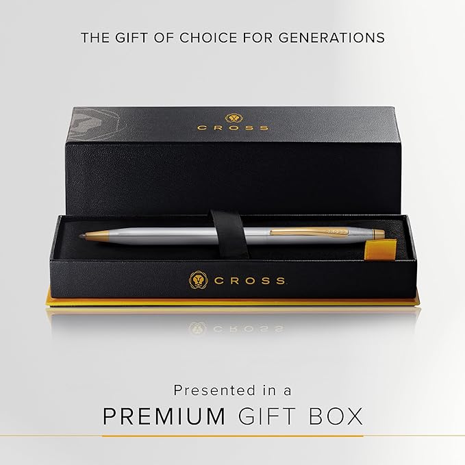 Cross Classic Century Refillable Ballpoint Pen, Medium Ballpen, Includes Luxury Gift Box - Medalist Chrome
