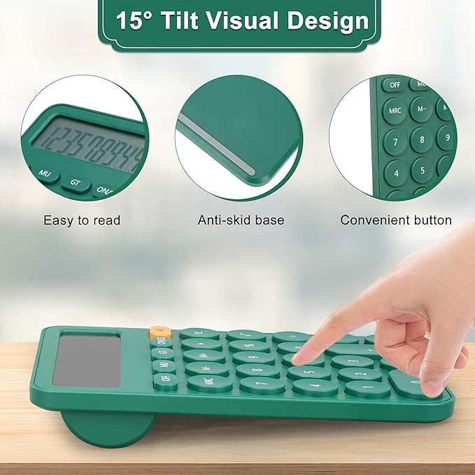 Standard Calculator 12 Digit,6.2 * 4.2in Desktop Large Display and Buttons,Calculator with Large LCD Display for Office,School, Home & Business Use,Automatic Sleep,15 °Tilt Screen