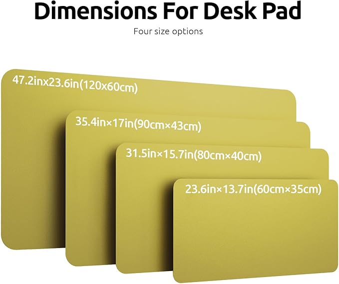 YSAGi Leather Desk Protector, Office Mat, Large Mouse Mat, Non-Slip PU Leather Blotter, Laptop Pad, Waterproof Writing Pad for Office and Home (Olive Green, 31.5" x 15.8")