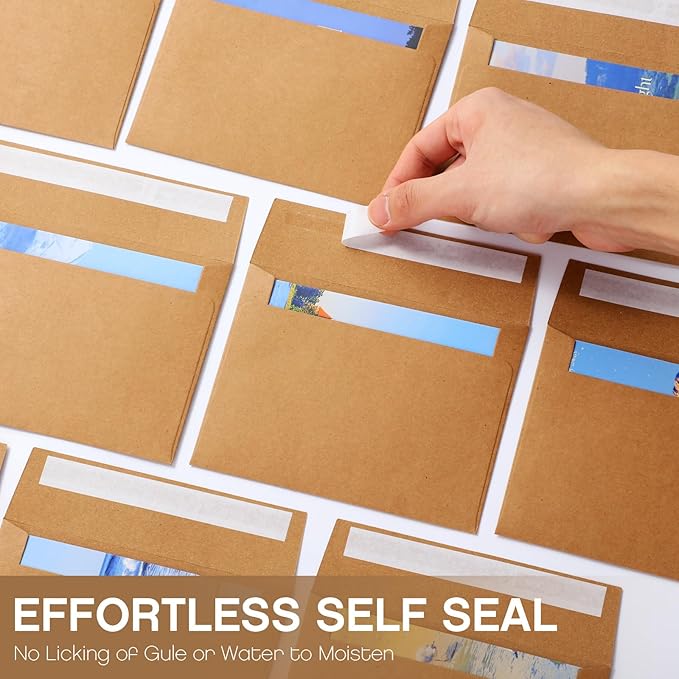 Fainne 800 Pack A2 Brown Envelopes, 5.75x 4.375 Envelopes for Invitation, Kraft Envelopes 120 Gsm Gift Card Envelopes for Office, Gift, Party, Baby Shower,wedding