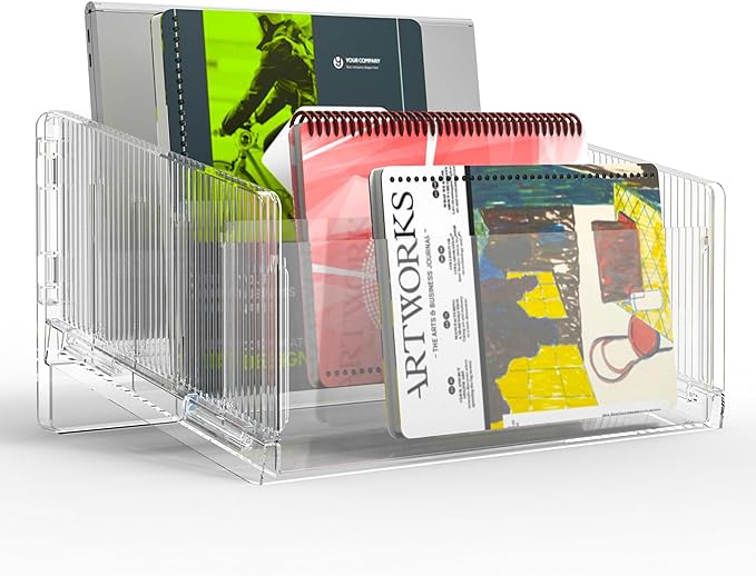 File Sorter Organizer, 5 Sections Acrylic Letter Tray for Desk, Mail Organizer Letter Holder for Envelopes, Mail, Electronics(1 PCS)