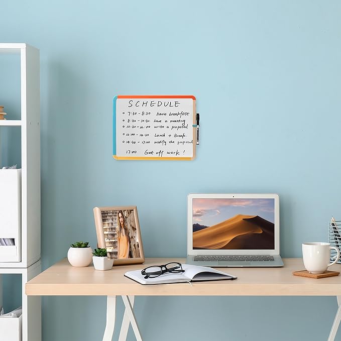 Mr. Pen- Dry Erase Board, 14” x 11” with a Black Dry Erase Marker, Colorful Frame, Small White Board, White Board for Kids, White Board for Students, Small Dry Erase Board, Mini White Board