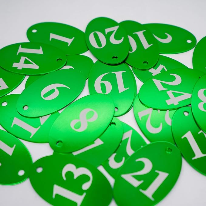 StayMax Aluminum Alloy Oval Number Tag Key Tag with Key Rings