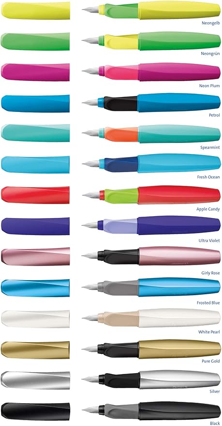 Pelikan Twist Fountain Pen with 1 Ink Cartridge, Medium Nib, Neon Green, Boxed (807258)