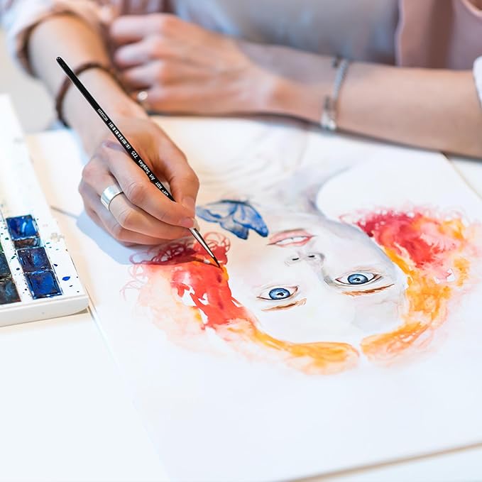 XDT#725 Fine Detail Artist Paint Brush 100 Piece Set Round Pointed Tip Paint Brush #00000 for Micro Painting, Nail Model Acrylic Oil Watercolor