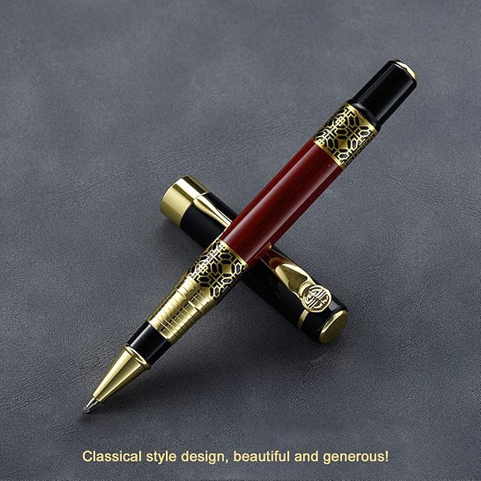 YIVONKA Ballpoint Pen Black Refill,Classical retro style Luxury Pen,Best Ball Pen Gift Set for Men & Women Professional Executive,Office,Nice Pens Classy Gift Box (Black and Red)