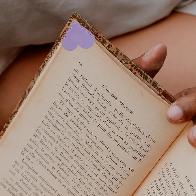 6 Pcs Leather Heart Bookmarks Cute Corner Bookmarks Book Accessories Reading Gifts