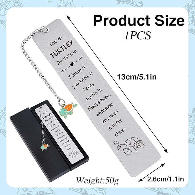 Metal Bookmark Turtle Gifts - Best Turtle Gifts for Turtle Lovers Sea Turtle Gifts for Women Cute Turtle Lovers Gift Ideas Birthday Thanksgiving Christmas Sea Turtle Gifts for Book Lovers