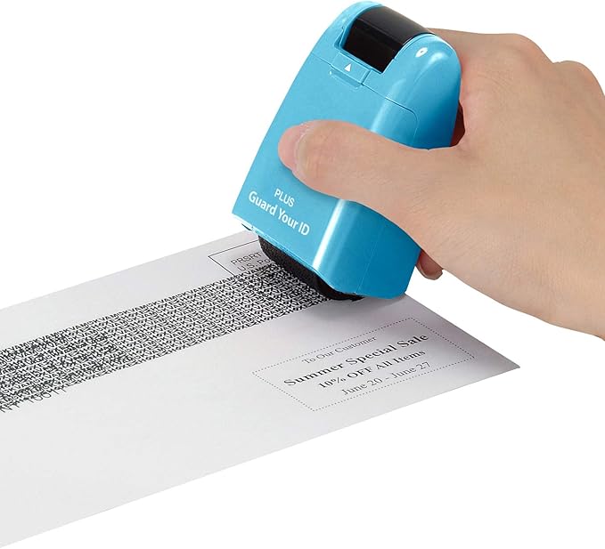 Guard Your ID Identity Protection Security Prevention Stamp Roller (Turquoise)