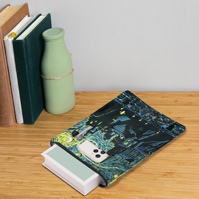 Magic Stuff Wizarding Castle Sleeve Book Cover Book Lovers Gifts Book Club Gifts Wizard Book Protector Book Gifts for Readers Women Her Magic Movie Fans Bibliophile Auntie Graduation Birthday Gifts