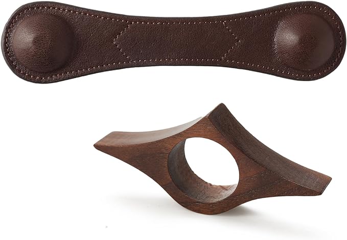 KINIVA Leather Weighted Bookmarks Book Weight Page Holder for Reading,Book Open Holder for Kids Adult,Gifts for Reader (01+04 Coffee)