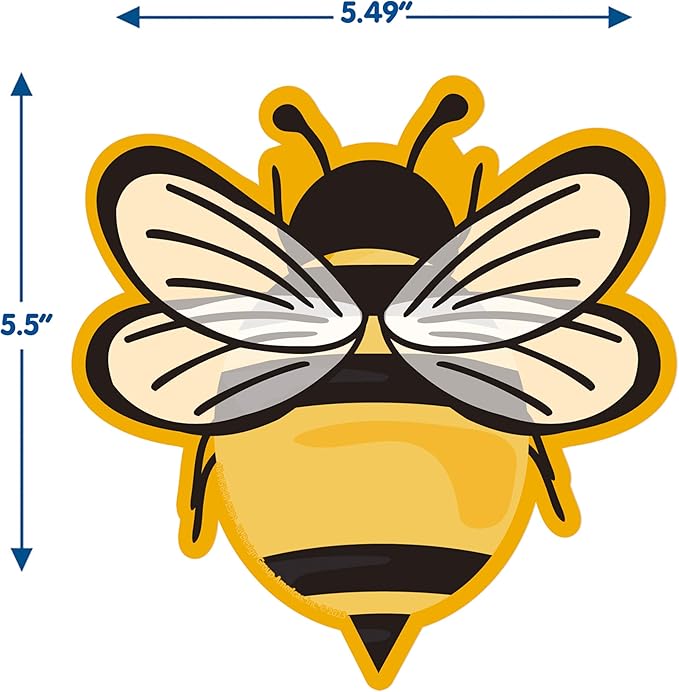 Eureka Bumble Bee Paper Cut-Out Classroom Decorations for Teachers, 36 Pieces