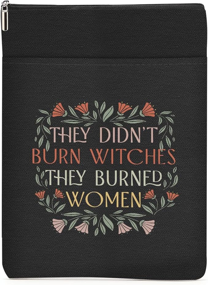 Book Themed Gifts Waterproof Book Sleeve Book Pouch Halloween Reading Gifts Witchy Gifts for Women Best Friend Book Covers for Paperbacks Book Accessories Book Protector with Zipper and Front Pocket