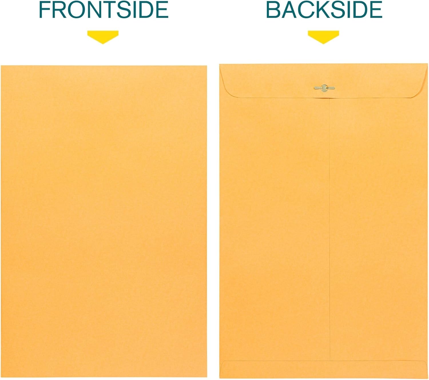 EnDoc 10 x 15 Clasp Envelopes - 100 Pack Brown Kraft Catalog Mailing Gummed Seal Envelope - 28lb Heavyweight 10x15 Inches Manila Envelopes for Home, Office, Business, Legal or School