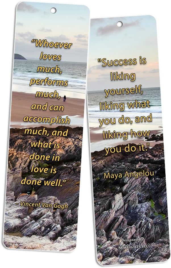 NewEights Adventure Inspirational Quotes Bookmarks (12-Pack) - Stocking Stuffers Devotional Bible Study - Church Ministry Supplies Teacher Classroom Incentive Gifts