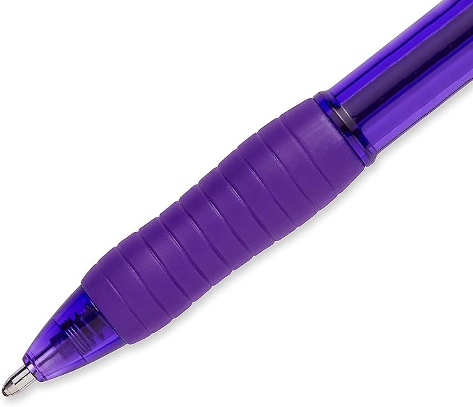 Paper Mate Profile Retractable Ballpoint Pens, Bold (1.4mm), Purple, 12 Count