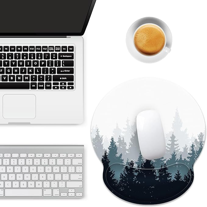 Ergonomic Mouse Pad with Wrist Support,Forest Mouse Pad with Wrist Rest,Relieve Wrist Pain Mousepad Non-Slip Rubber Base,Mouse Pads for Desk,Computers,Laptop,Office,Home,Gaming,Accessories