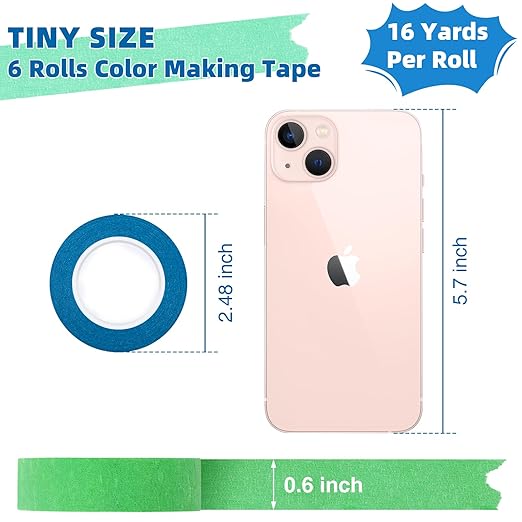 OWLKELA 12 Rolls Colored Masking Tape 16 Yard Per Roll, Rainbow Colors Painting Tape, Painters Tape, Craft Tape, Labeling Tape, Paper Tape for Bullet Journals, Party Decorations, DIY Craft