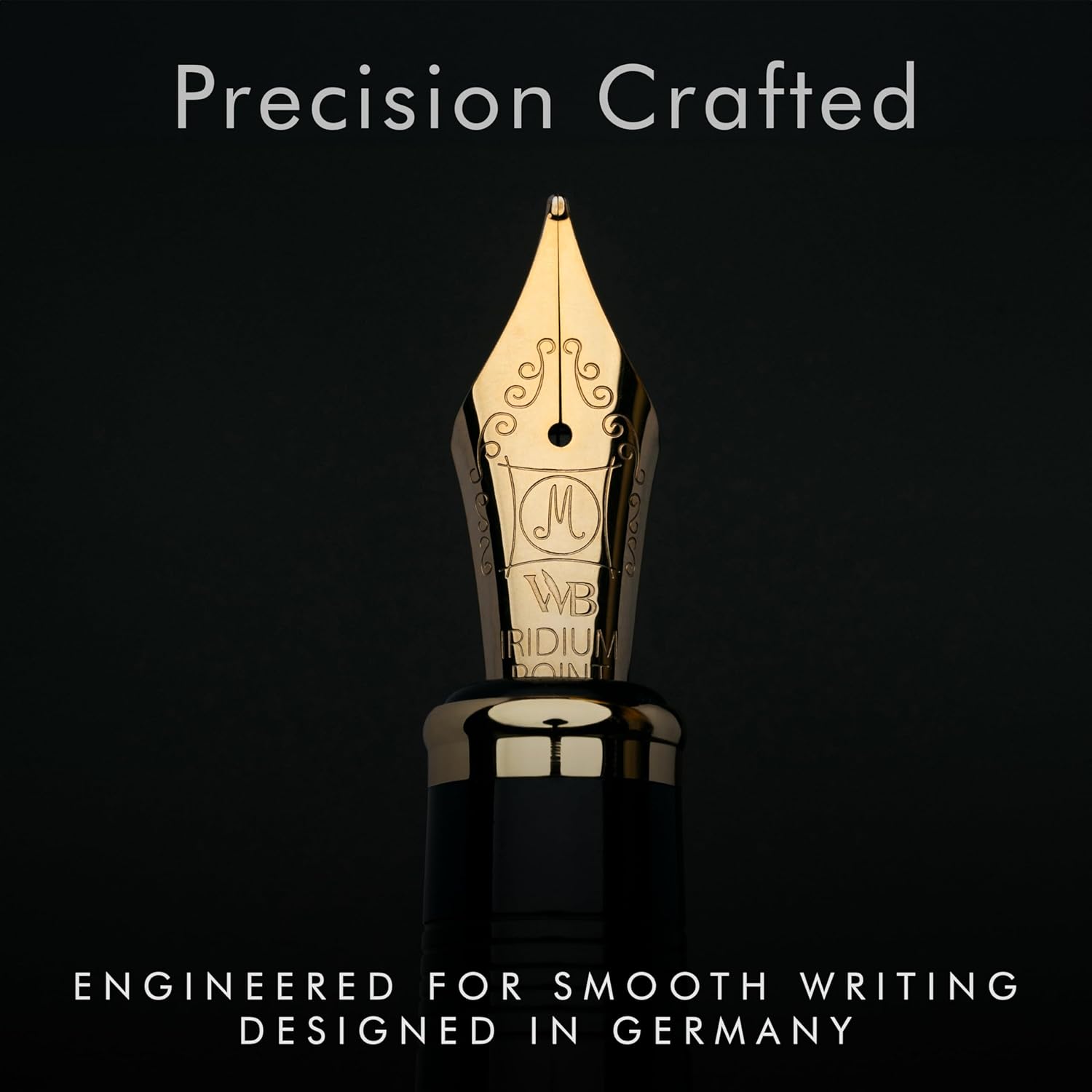 Wordsworth & Black Majesti Fountain Pen-(Green), Luxury Case, 24K Gold Finish; 18K Gilded Medium Nib- Ink Cartridges, Refillable Ink Converter-Calligraphy Pen-Best Business Gift Set for Men & Women