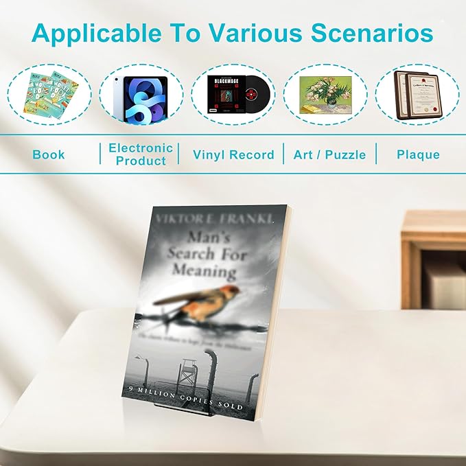 Boloyo Acylic Upright Display Stand, 10PC 4 Inch Clear Display Holder Easel Base Picture Frame for Home Office School Store to Display Book, Vinyl Record, Album, LP Cover, Artworks, CDs