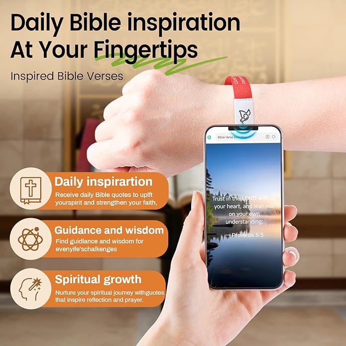 2 Pcs Bible Verse Bracelets，Daily Bible Verse Bracelet，Prayer Hope Bible Bracelets, Christian Gifts for Women , Graduation Gift，Inspirational Religious Gifts, Comes With A 35-inch Ribbon Bow