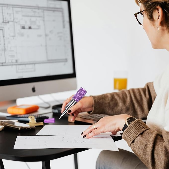 DomeStar 24PCS Lipstick Shape Pens, Creative Ballpoint Pens Rhinestone Crystal Ballpoint Pen Lipstick Cute Ball Pen for Office Stationery Women Girls Students Children Gift