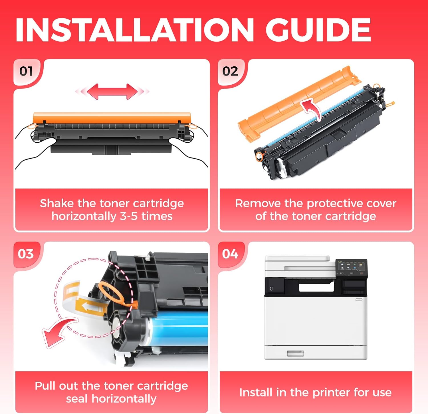 069H 069 Toner Cartridge Set 4-Pack MF753Cdw High Capacity Replacement for Canon 069H 069 Toner Compatible with Canon Color imageCLASS MF753Cdw MF751Cdw LBP674Cdw Printer Ink Black Cyan Magenta Yellow
