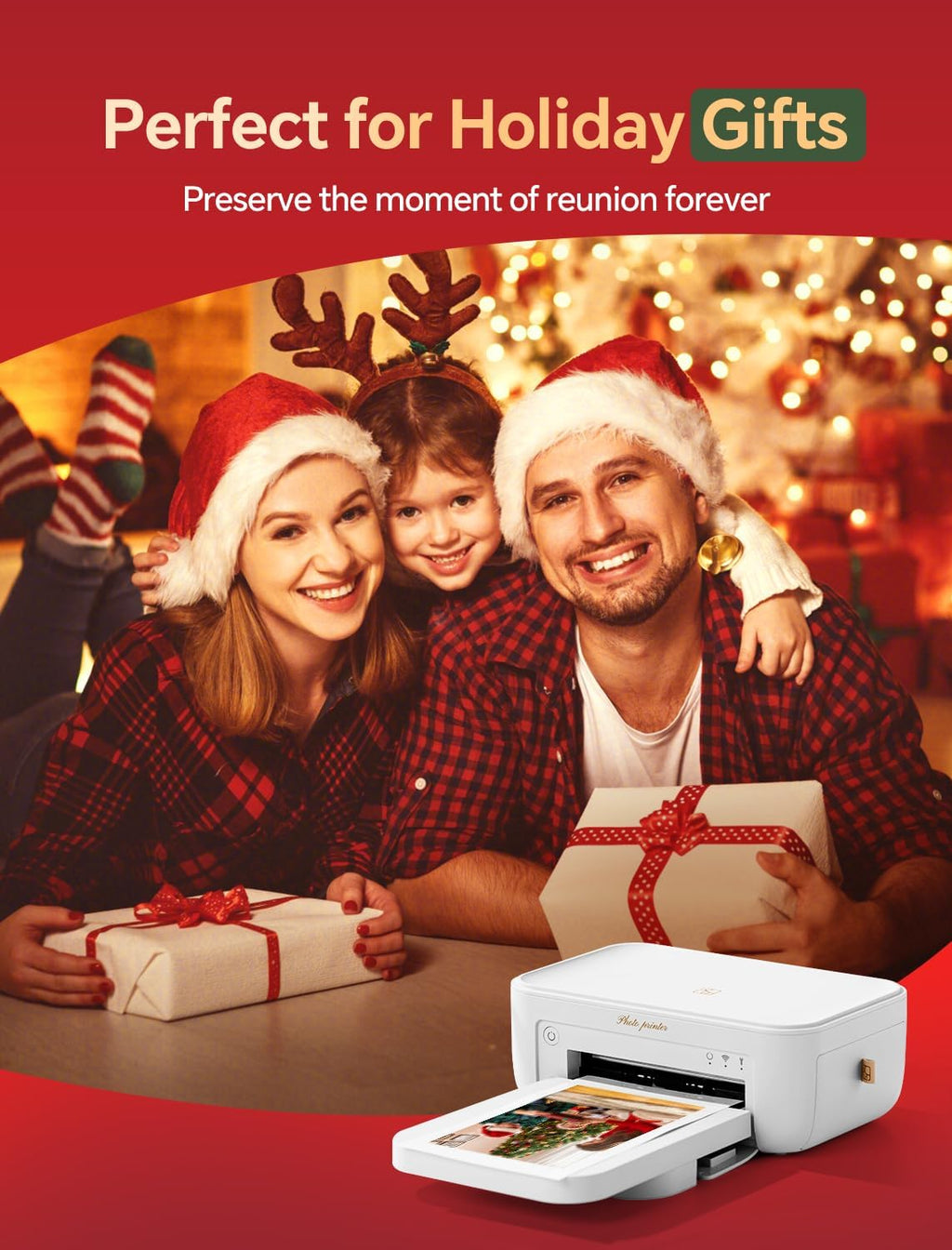 HPRT Photo Printer 4x6,+108Sheets&2ribbon,Instant Picture Printer for iPhone, Android, Smartphone,Portable Photo Printers for Home Use,Thermal Dye-Sublimation, AR Video Printing（White）