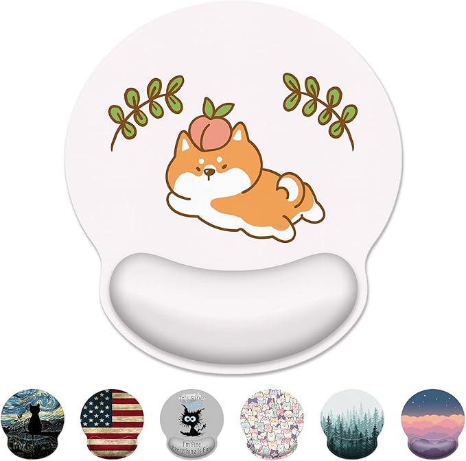 Ergonomic Mouse Pad with Wrist Support,Cute Pink Corgi Mouse Pad with Wrist Rest,Relieve Wrist Pain Mousepad Non-Slip Rubber Base,Cute Mouse Pads for Desk,Computers,Laptop,Office,Home,Accessories