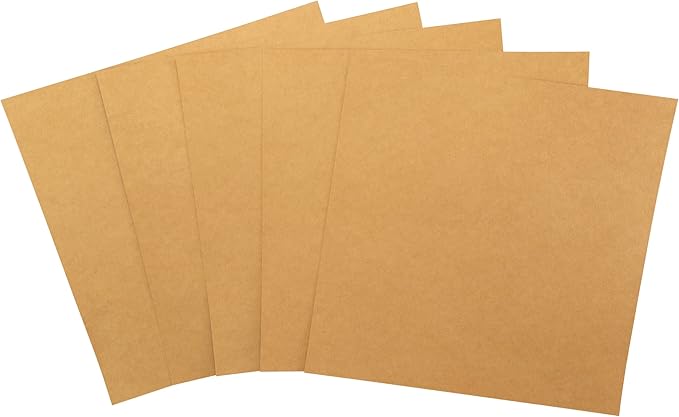 Cardstock 12 x 12 Paper Pack - 65lb Smooth Card Stock for Crafts, Cardmaking, Art Projects - 50 Square Scrapbook Sheets - Double Sided with Solid Core, Kraft