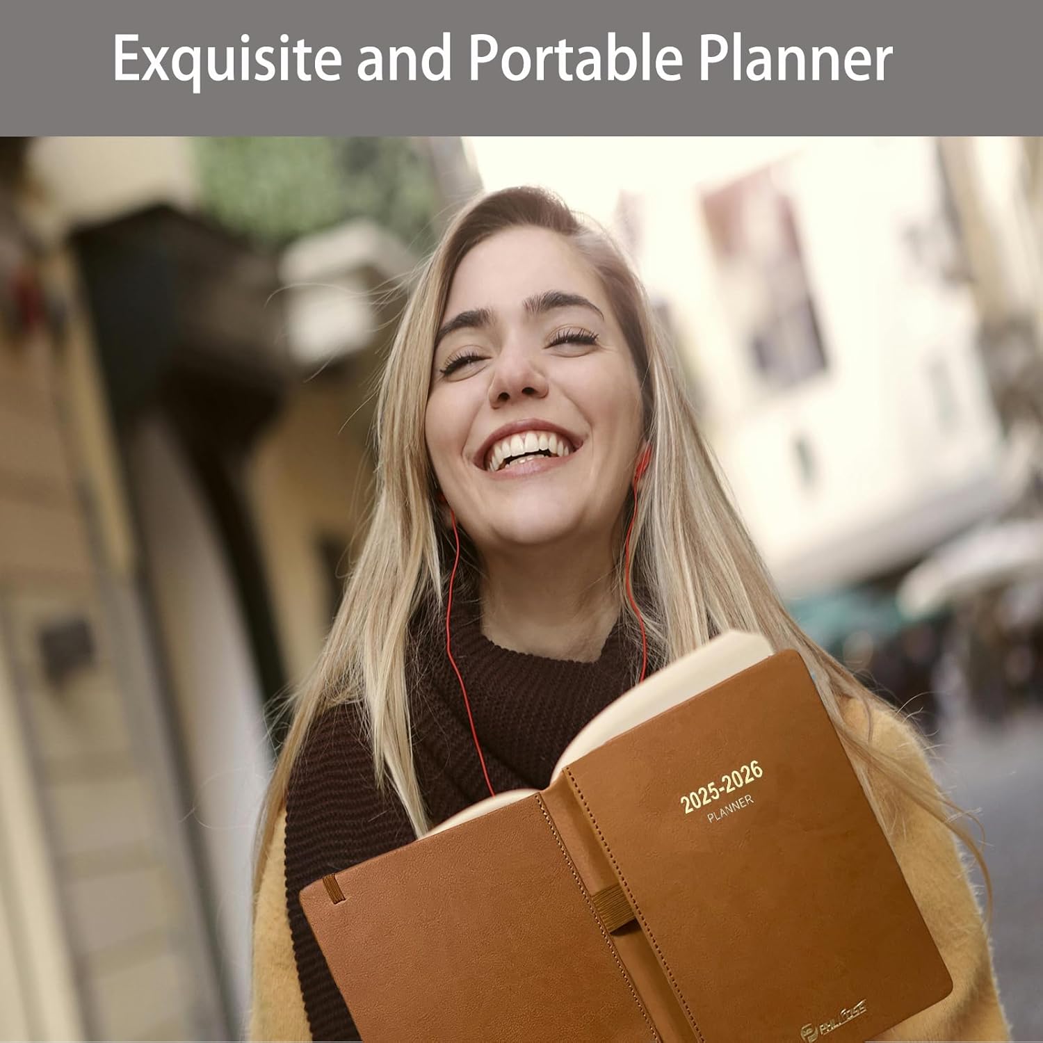 Daily Planner 2025-2026, One Page Per Day, Academic Calendar (July 2025 - June 2026), Appointment Book with Time Slots and Monthly Tabs, 5.7" x 8.25", Pocket, Leather Cove (Black)