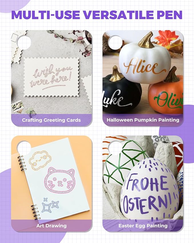 JusArt Outline Markers 12 Colors, Double Line Glitter Markers for Greeting Card Art Crafts, Girls Teens Stocking Stuffers Shimmer Markers, Metallic Sparkle Markers Painting Drawing Supplies