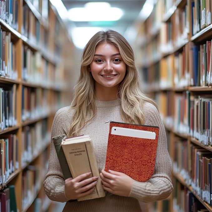 Vintage Flower Bird Book Sleeve Book Lovers Gifts Autumn Style Waterproof Book Cover Book Accessories Book Covers for Paperbacks Book Pouch Book Protector with Front Pocket for Women Girls Book Lover