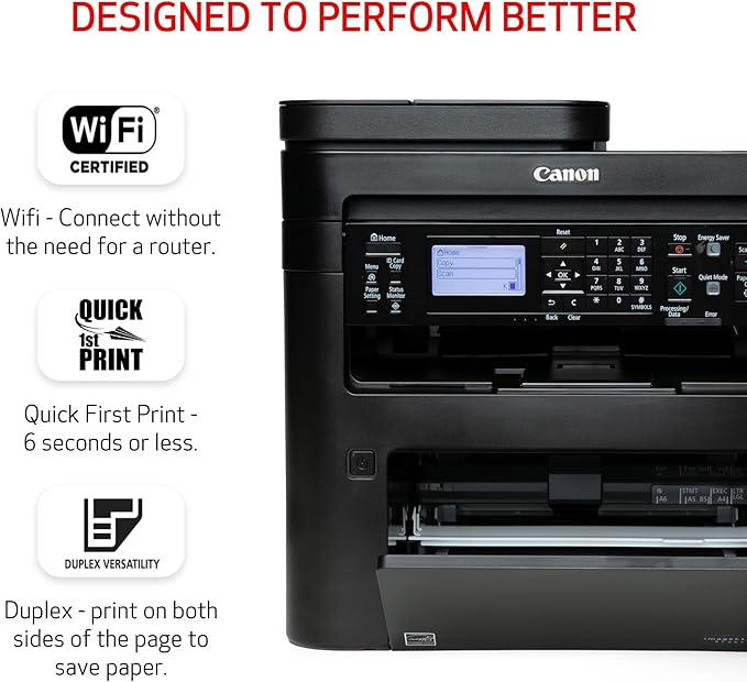 Canon imageCLASS MF264dw II - Monochrome Duplex Wireless Laser Printer, Multifunction with Scanner, Copier, Auto Document Feeder, Mobile Ready, 30 PPM, Black
