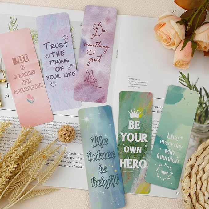 Bookmark, Bookmarks for Adults, 120 PCS, Book Markers for Reading, Teacher Bookmark, Inspirational Bookmarks, Aesthetic Bookmark, Planner Bookmark, Paper Bookmarks, Book Marker, Bookmarks for Women