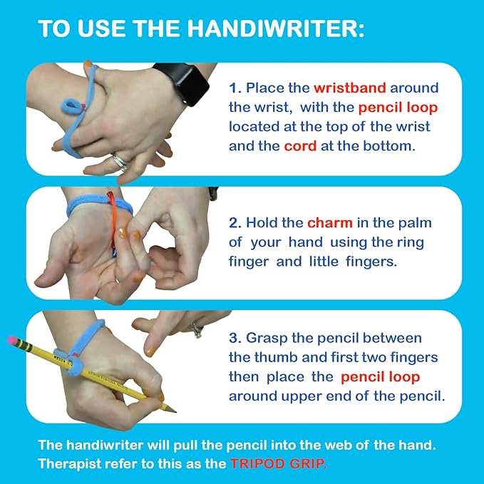 Handwriting Aids for Pencil Grips, Writing Tools for Special Education Classroom to Develop A Proper Tripod Grip (HandiWriter Bulk Packs (4 Pack))