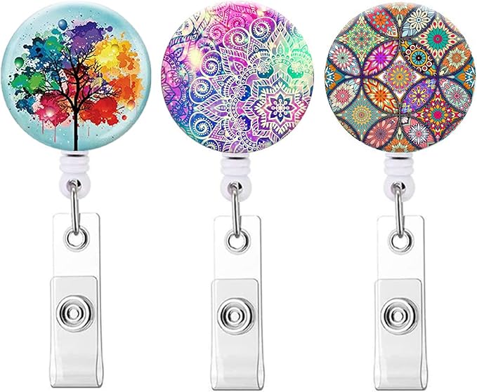 Badge Reels,Nurse Badge Holder,Retractable Badge Reel with Clip ID Card Holders for Office Worker Doctor Nurse